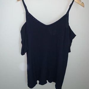 Cold Shoulder Blue Top